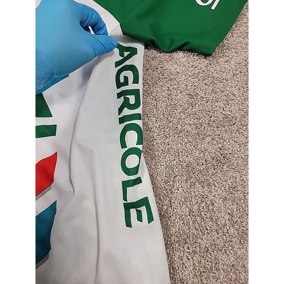 Credit Agricole Cycling Shirt Vintage Zip Up Terry Cloth Lined 80s Medium - Picture 9 of 16